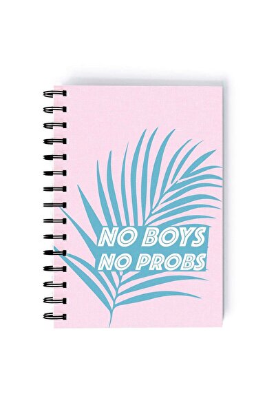 Generic Spiral A5 Notebook Funny Quote Girl Power no Boys no Problems pink Ae...