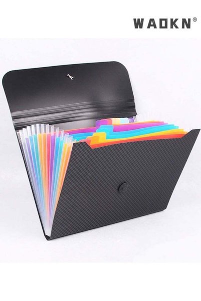 Generic 25-Compartment Accordion File Folder with Hanging Strap – A4 Document...