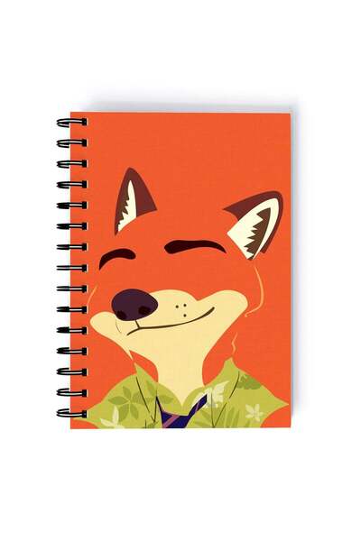 Generic Zootopia Fox Printed Spiral A5 Notebook Orange/Yellow/Green