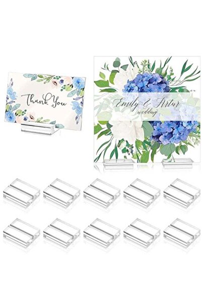 Generic 10Pcs Acrylic Stand Transparent Position Card Holder, Table Number Ho...