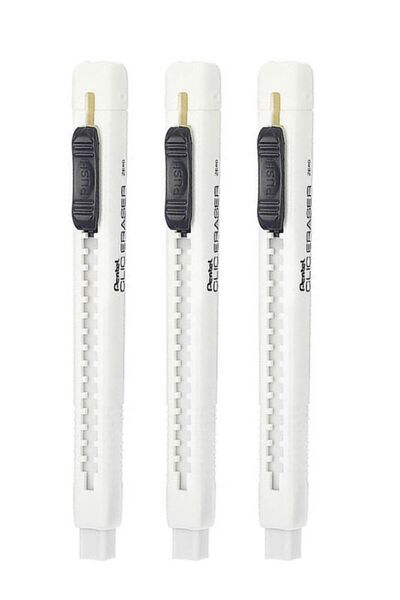 Generic 3-Piece Retractable Clic Eraser