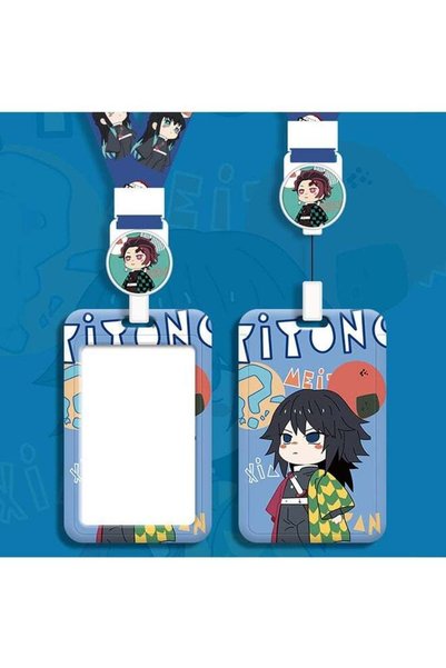 Generic Cute Demon Slayer Giyu Tomioka Anime ID Card Holder with Retractable ...
