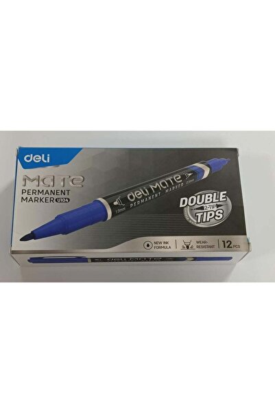 Generic Deli U104 12-Piece Twin Tip Permanent Marker Blue