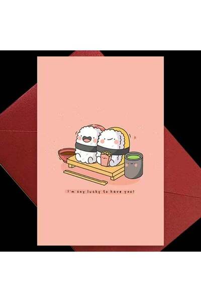 Generic Cute Valentine's Card 1pc "Happy Valentine's Day" Sushi (Sushi)