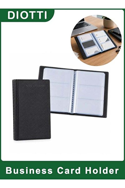 Generic Business Card Holder Book, Black PU Leather Name Card Organizer, Port...