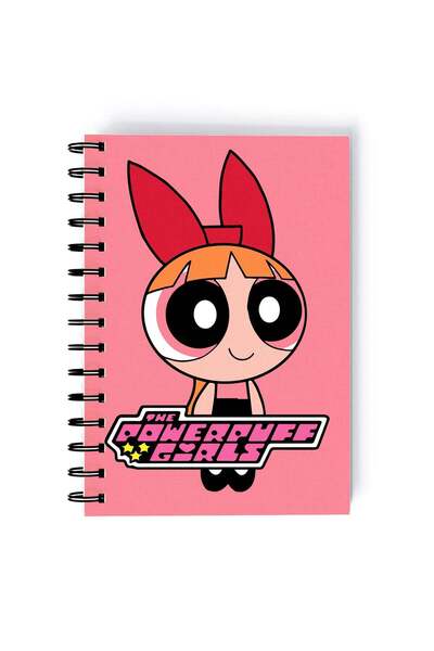 Generic Power Puff Girls Cartoon Printed Spiral A5 Notebook White/Pink/Blue
