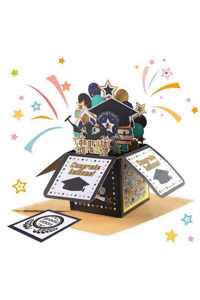 Generic 3D Graduation Pop Up Greeting Card MultiLayer Congrats Card with Doct...