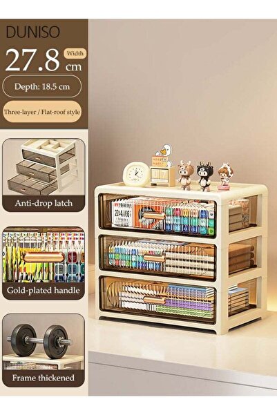 Generic Desk Storage Organizer, 3-Tier Clear Drawer Organizer, Plastic Deskto...