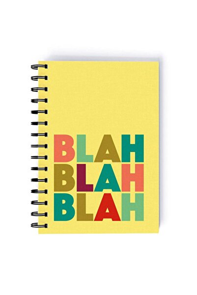 Generic Spiral A5 Notebook Funny Quote Office Life Blah Yellow Aesthetics