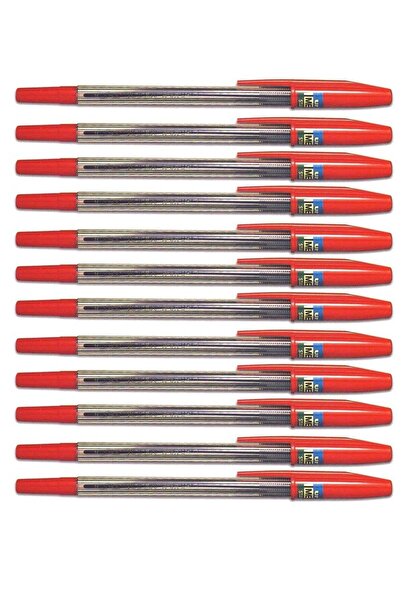 Generic 12-Piece SAS Ballpoint Pen Fine Tip Red Ink