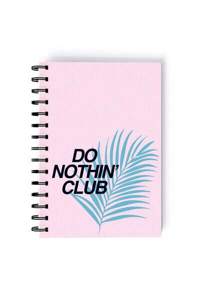 Generic Spiral A4 Notebook Typography Do Nothing Club Pink and Blue Aesthetics
