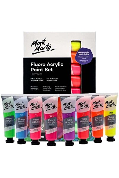 Generic Mont Marte Premium Paint Set - Fluoro Acrylic Paint 8PC X 36ML - PMFL...