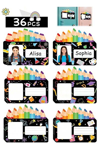 Generic 36 Pcs Pencil Cubby Name Labels Name Tags with Photo Space for Kids -...