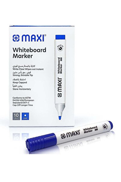 Generic 10-Piece Dy Erase White Board Markers Round Tip Blue Ink