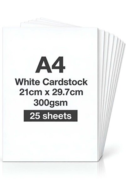Generic A4 White Cardstock Paper, 300gsm Heavyweight Thick Card Sheets, 25 Sh...