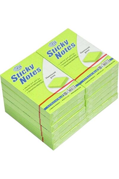 Generic FIS Sticky Notes, Fluorescent Green, 3 x 2 Inch, 100 Sheets per Pack,...