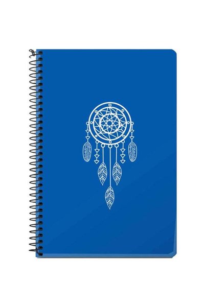 Generic A5 Dream Catcher Printed Spiral Bound Notebook Blue/White