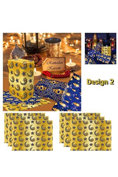 Generic 10 Sheets Eid Mubarak Wrapping Paper Moon Star Lantern Pattern Gift W...