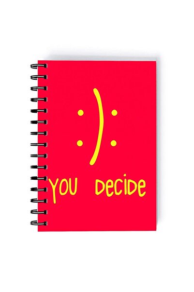 Generic Spiral A5 Notebook Typography Motivational Quote You Decide Happiness...
