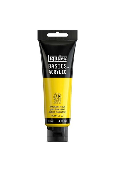 Generic Basics Acrylic Colour Paint Tube 118ml Content Transparent Yellow