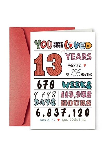Generic 1pcs 13th Birthday Greeting Card – Elegant Floral Design, Premium Fes...