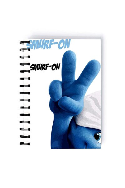 Generic Smurfette Printed Spiral A5 Notebook Grey/Yellow/White