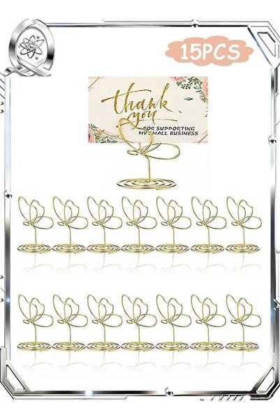 Generic 15 Pcs Gold Butterfly Place Card Holders - Table Number Photo Clips H...