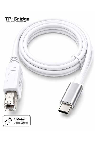 Generic TP-Bridge USB 2.0 USB C Printer Cable 1 Meter White for USB C Devices...