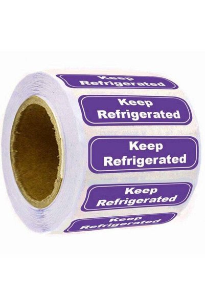 Generic Keep Refrigerated Stickers Waterproof 0.5 X 1.5 Inch Purple Refrigera...