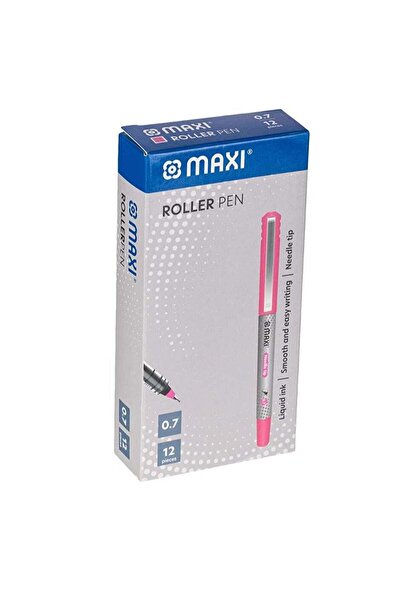 Generic MAXI ROLLER PEN 0.7MM NEEDLE TIP PACK OF 12PC PINK