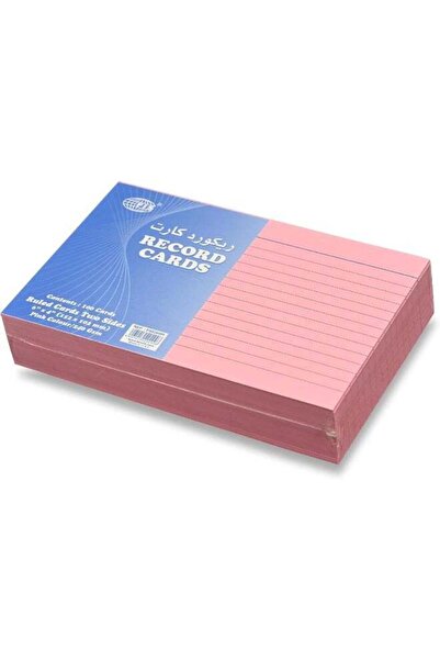 Generic FIS® Ruled Record Cards - 6"x4" Inches, Pink, 100 Sheets, 240gsm