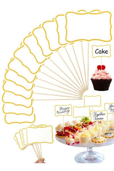 Generic 50 PCS Blank Party Food Toothpick Flags Cocktail Sticks To Write On R...