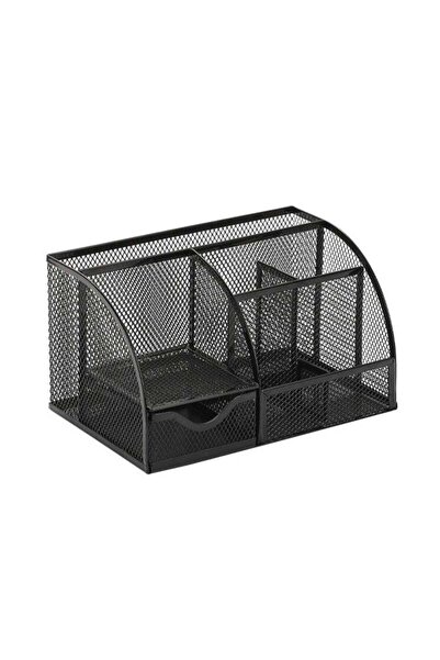 Generic Metal Mesh Desk Organizer 7 Compartment with Drawer for Office and Ho...