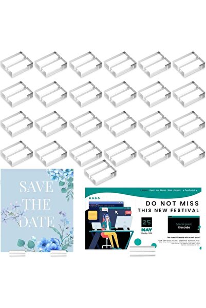Generic 25 Pcs Acrylic Clear Card Place Card Holders 1.2" with 3 mm Card Slot...