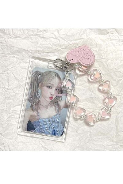 Generic Acrylic Photo card Holders Key chain ID Badge Holder with Spiral Wris...