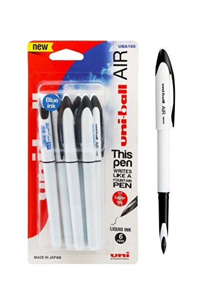 Generic 6-Piece Air Micro Rollerball Pen Blue Ink White Barrel