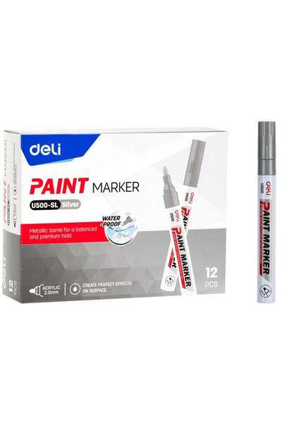 Generic 12-Piece Bullet Tip Paint Marker Silver Ink