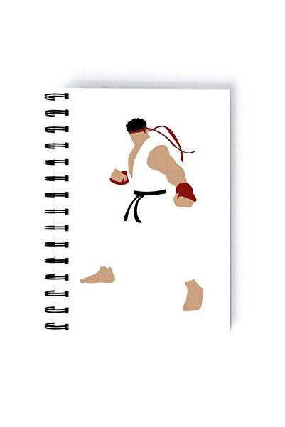 Generic Street Fighter Ryu Printed Spiral A5 Notebook White/Beige/Red