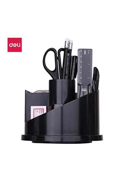 Generic E38251A Rotary Desk Organizer, φ153×145mm, Black, Durable HIPS Materi...