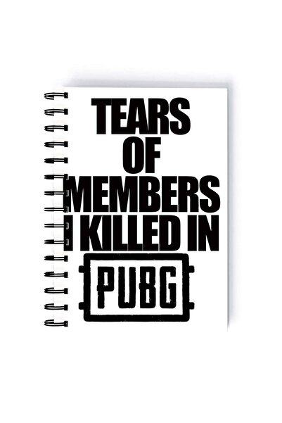 Generic Spiral A5 Notebook PUBG Typography Tears of members White
