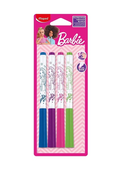 Generic 4-Piece Barbie Dry Erase Whiteboard Markers Multicolour