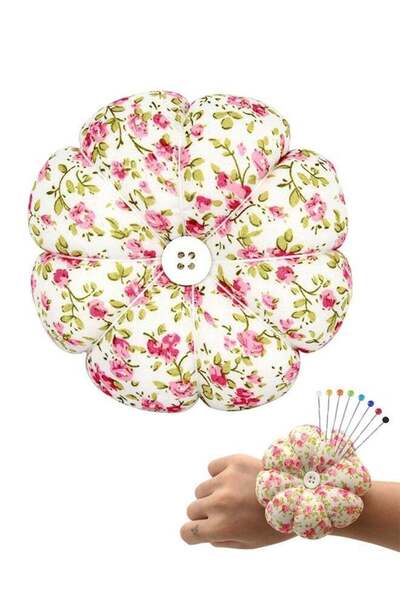 Generic Cushion Sewing Pin, Pumpkin Shape Needle Cushion Holder Band Wearable...