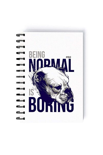 Generic Normal Is Boring Quote Rectangle Spiral A5 Notebook Multicolour