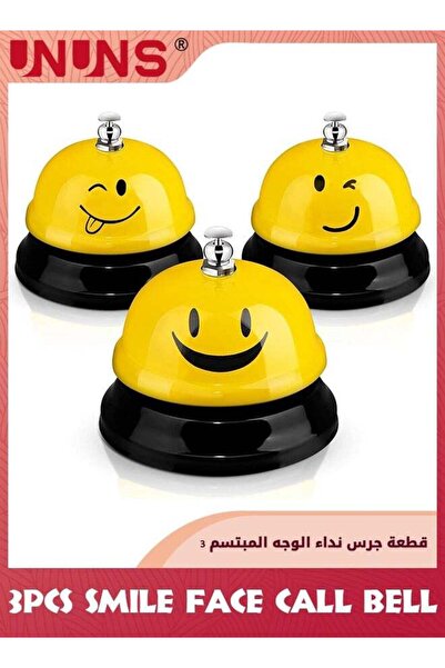 Generic 3 Pieces Desk Bell For Service,Smile Face Call Bell,8.5cm Desk Bell W...