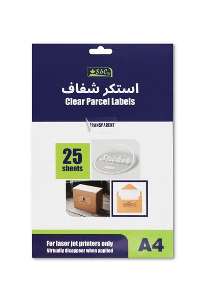 Generic 25-Piece Clear Parcel Labels A4 Size