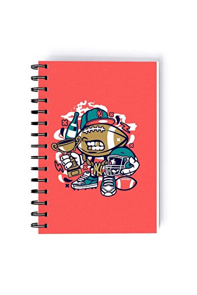 Generic Cute Rugby Ball Rectangle Spiral A5 Notebook Multicolour
