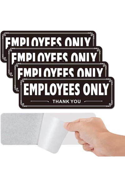 Generic 4 Pack Employees Only Signs - Heavy Duty Aluminum Staff Only Door Sig...