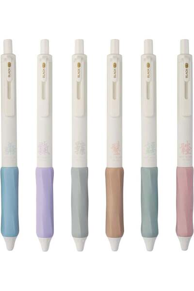 Generic 6 Pack Gel Pens Black, Silent Retractable Cute Aesthetic Pens, for Sc...