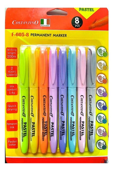 Generic Pastel Permanent Marker 8Pieces