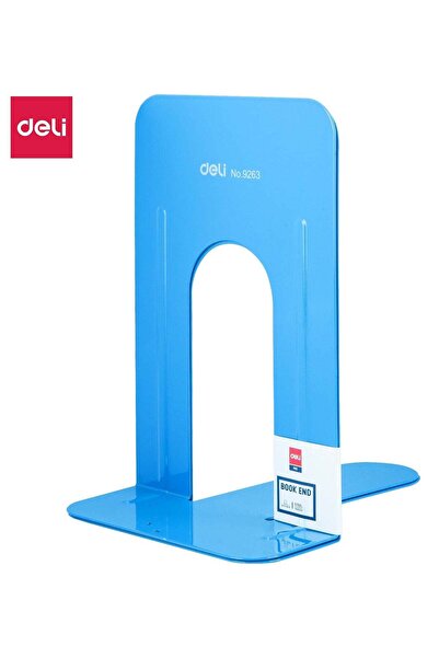 Generic Deli E9263 Heavy-Duty Steel Bookend, 9", Blue, Durable Steel Construc...